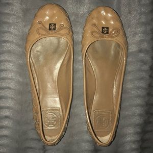 Tan Tory Burch flats size 8
